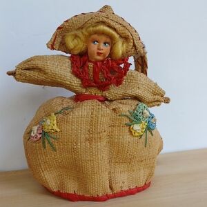 Vintage Souvenir Woven Purse Doll Made in Italy